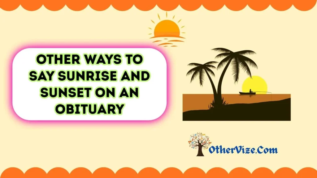 Names for sunrise and sunset